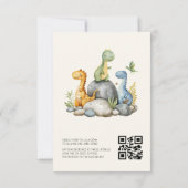 Het is een Boy QR Code Schattigee Dinosaur Baby Bo Kaart (Achterkant)