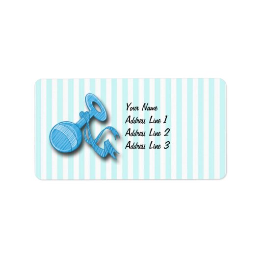 Het is een Boy - Rattle Baby shower Adresetiketten Etiket (Voorkant)