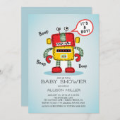 Het is een Boy Robot Baby shower Uitnodiging (Voorkant / Achterkant)