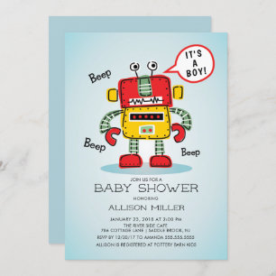 Het is een Boy Robot Baby shower Uitnodiging