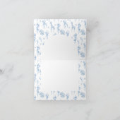 Het is een Boy Safari Animal Blue Balloon Baby sho Bedankkaart (Binnen)