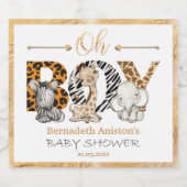 Het is een Boy Safari Baby shower feestje moussere Sparkling Wijnetiket (Enkel label)