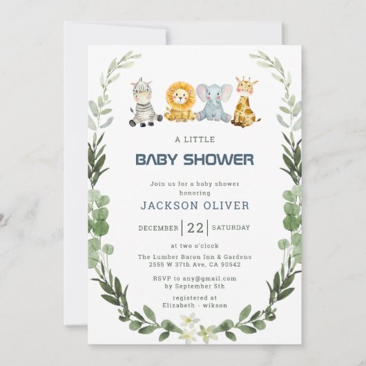 Het is een Boy Safari Baby shower Kaart (Voorkant)
