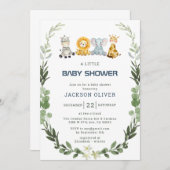 Het is een Boy Safari Baby shower Kaart (Voorkant / Achterkant)