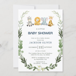 Het is een Boy Safari Baby shower Kaart