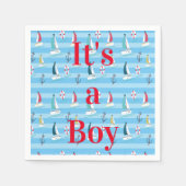 Het is een Boy Sailboat Paper Napkin Servet (Voorkant)