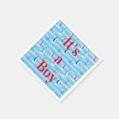 Het is een Boy Sailboat Paper Napkin Servet (Hoek)