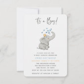 Het is een Boy Schattig Elephant Sprinkle Baby sho Kaart (Voorkant)