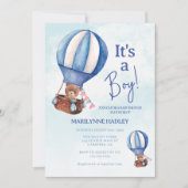 Het is een Boy Schattige Beren ballon Baby shower Kaart (Voorkant)