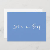 Het is een Boy Schattige Blue Baby Aankondiging Br (Voorkant / Achterkant)