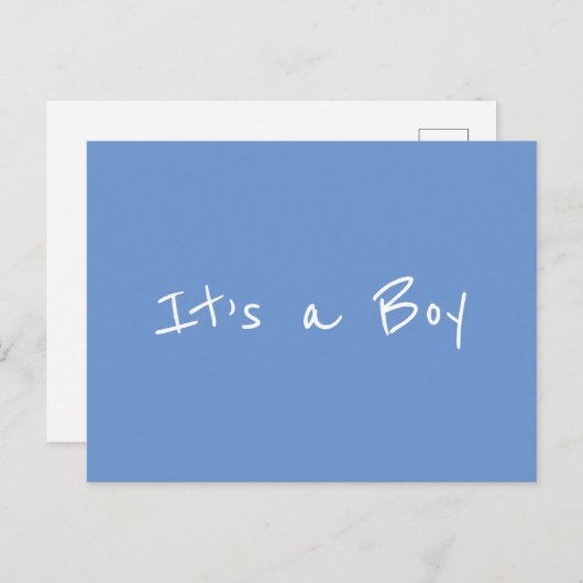Het is een Boy Schattige Blue Baby Aankondiging Br (Voorkant / Achterkant)