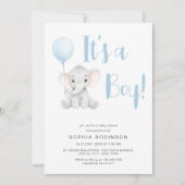 Het is een Boy Schattige Elephant Pastel Blue Baby Kaart (Voorkant)