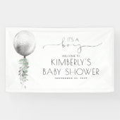 Het is een Boy Silver Balloon Baby shower Banner (Horizontaal)