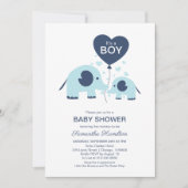 Het is een Boy Simple Schattige Blue Elephant Baby Kaart (Voorkant)