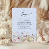 Het is een Boy Soft Blue Floral Baby shower Kaart