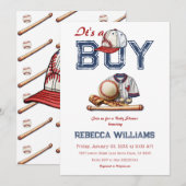 Het is een Boy Sport Baseball thema Baby shower Kaart (Voorkant / Achterkant)