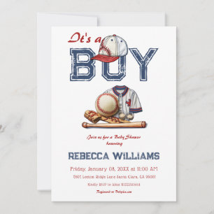 Het is een Boy Sport Baseball thema Baby shower Kaart