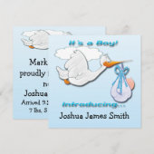 Het is een 'Boy Stork Birth Announcement' Aankondiging (Voorkant / Achterkant)
