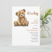 Het is een Boy Teddy Bear Baby shower Kaart (Staand voorkant)