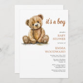 Het is een Boy Teddy Bear Baby shower Kaart (Voorkant / Achterkant)