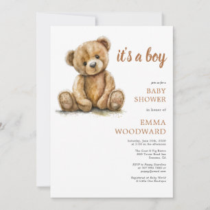 Het is een Boy Teddy Bear Baby shower Kaart