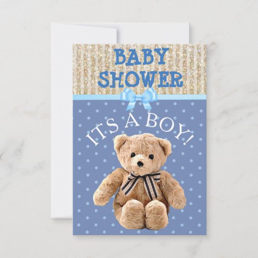 Het is een Boy Teddy Bear Baby Shower Uitnodiginge Kaart (Voorkant)