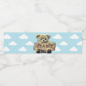Het is een Boy, Teddy Bear Baby shower Waterfles Etiket (Enkel label)