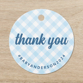 Het is een Boy Thank You Gingham Baby shower Bedankjes Labels