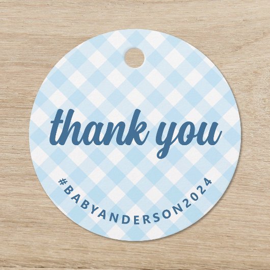 Het is een Boy Thank You Gingham Baby shower Bedankjes Labels