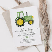 Het is een Boy Tractor Baby shower Kaart