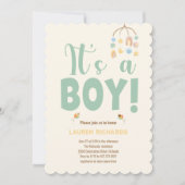Het is een Boy Typography Boho kleurrijk Baby show Kaart (Voorkant)