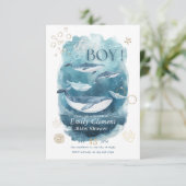Het is een Boy Under the Zee Baby shower Invite Kaart (Staand voorkant)