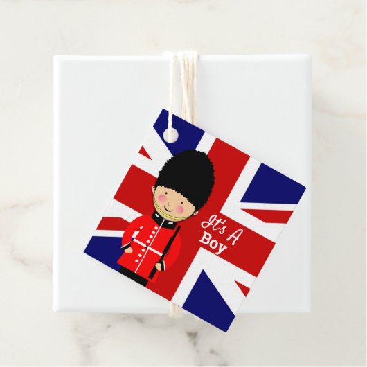 Het is een Boy Union Jack Theme Baby shower Bedankjes Labels (In situ)