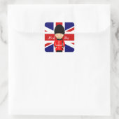 Het is een Boy Union Jack Theme Baby shower Vierkante Sticker (Tas)