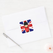 Het is een Boy Union Jack Theme Baby shower Vierkante Sticker (Envelop)