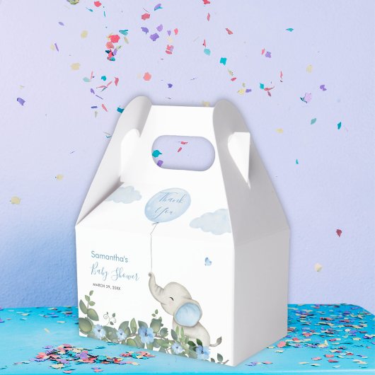Het is een Boy Waterverf Elephant Greenery Baby sh Bedankdoosjes