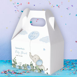 Het is een Boy Waterverf Elephant Greenery Baby sh Bedankdoosjes