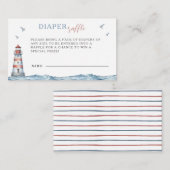 Het is een Boy Waterverf Nautical Diaper Raffle Informatiekaartje (Voorkant / Achterkant)