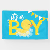 Het is een Boy Waterverf Rubber Duck Baby shower Spandoek (Horizontaal)