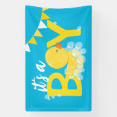 Het is een Boy Waterverf Rubber Duck Baby shower Spandoek (Verticaal)