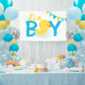 Het is een Boy Waterverf Rubber Duck Baby shower Spandoek
