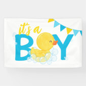 Het is een Boy Waterverf Rubber Duck Baby shower Spandoek (Horizontaal)