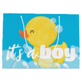 Het is een Boy Waterverf Rubber Ducky Groot Cadeauzakje (Achterkant)