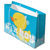Het is een Boy Waterverf Rubber Ducky Groot Cadeauzakje (Voorkant Gekanteld)