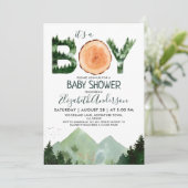 Het is een Boy Waterverf Woodland Baby shower Kaart (Staand voorkant)