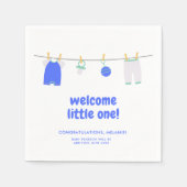 Het is een Boy Welcome Little One Baby shower Napk Servet (Voorkant)
