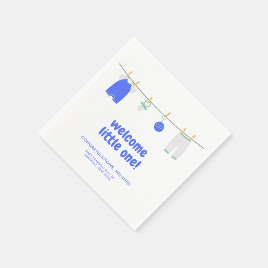 Het is een Boy Welcome Little One Baby shower Napk Servet (Hoek)