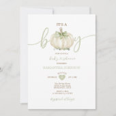 Het is een Boy White Cream Pumpkin Green Baby show Kaart (Voorkant)