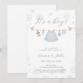 Het is een Boy Winter Baby shower Invitation Kaart (Voorkant / Achterkant)