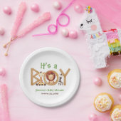 Het is een Boy Wood Baby shower Papieren Bordje (Feest)